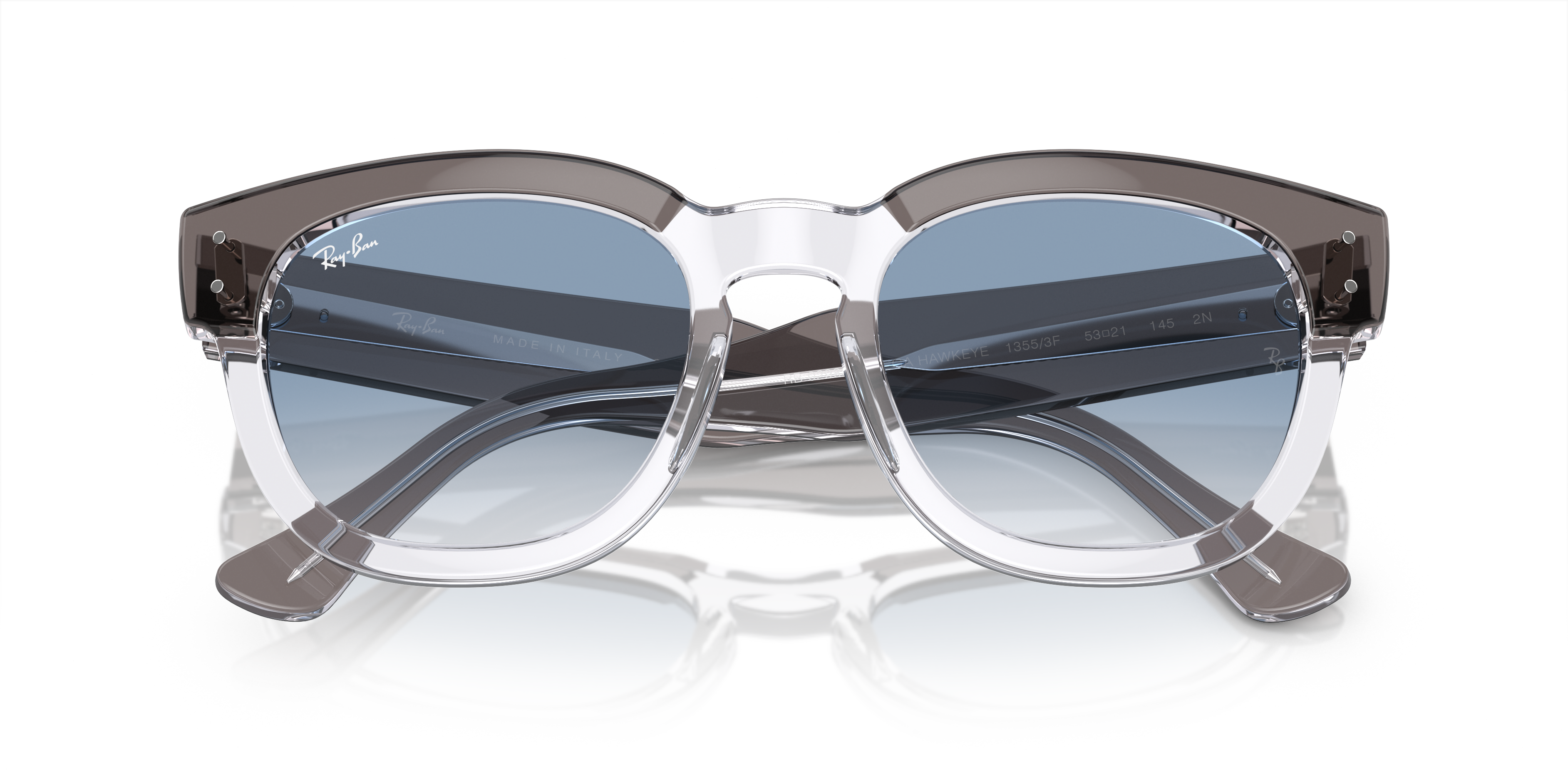 MEGA HAWKEYE Sunglasses in Grey On Transparent and Light Blue