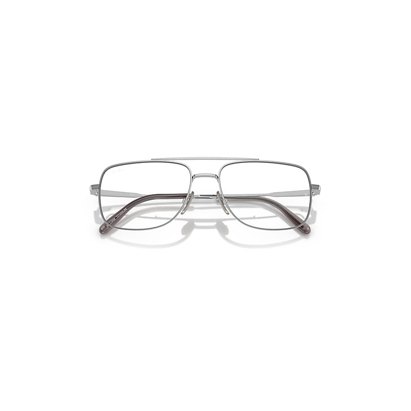 Ray-Ban William Titanium Optics Eyeglasses Silver Frame Clear Lenses Polarized 58-17