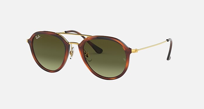 RB4253 Sunglasses in Striped Red Havana and Green Gradient