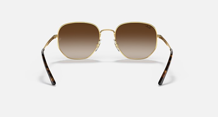 Ray-Ban ゴールドフレーム ブラウンレンズ サングラス RB3682 RB3682 Sunglasses in Arista Gold and Gradient Brown