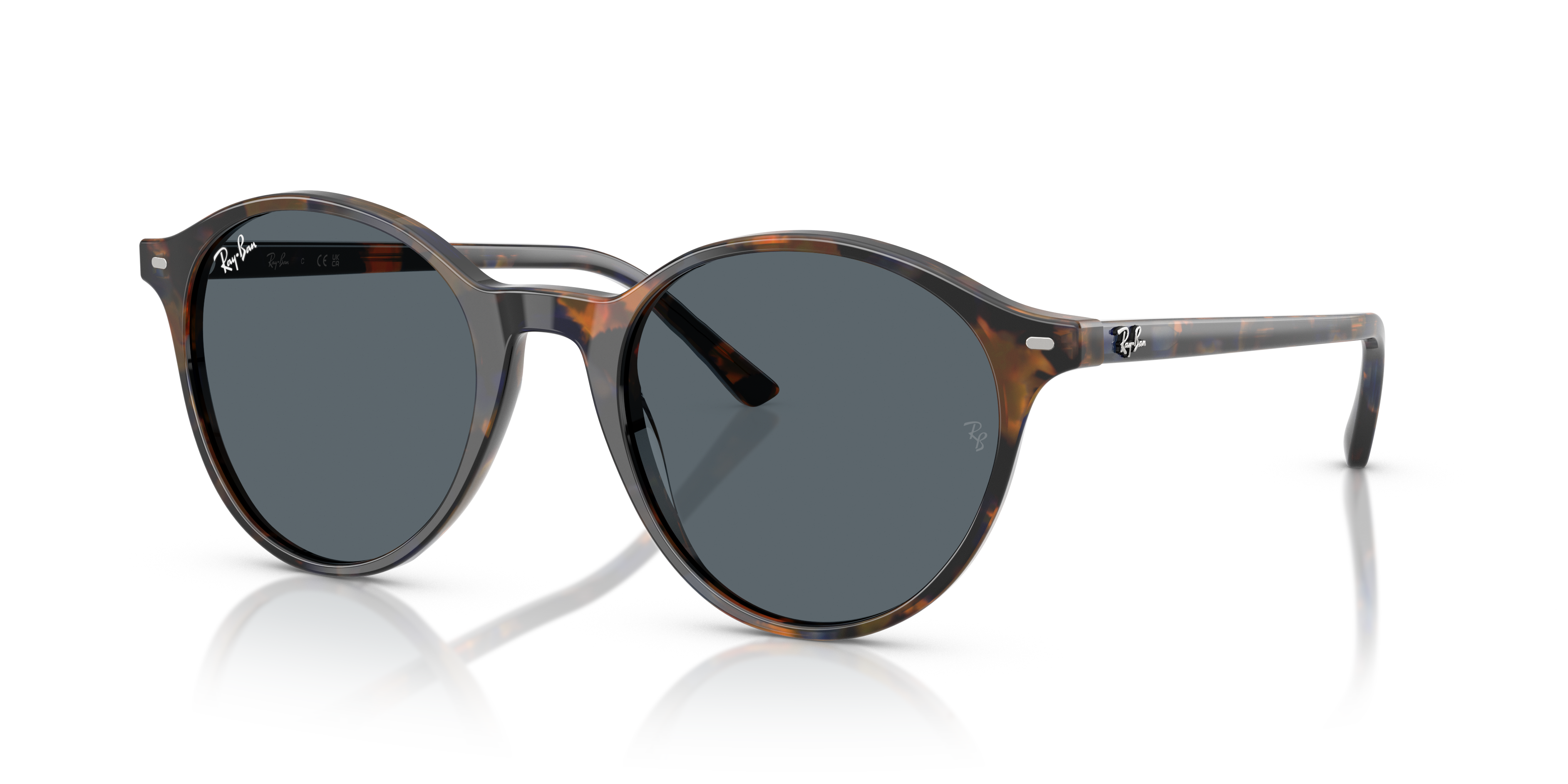 BERNARD Polished Havana Yellow & Blue Frame Blue Lenses 51-20
