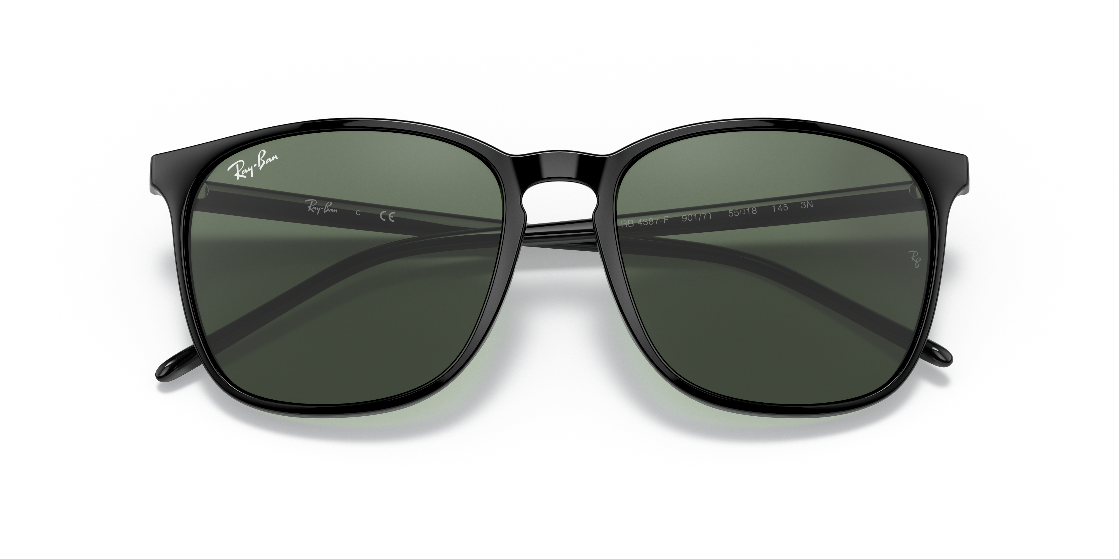 美品 RayBan サングラス RB4387F a680 RB4387 Sunglasses in Black and Green Classic - RB4387F | Ray