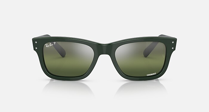 Ray-Ban Sunglasses Man Burbank - Green Frame Green Lenses Polarized 55-20