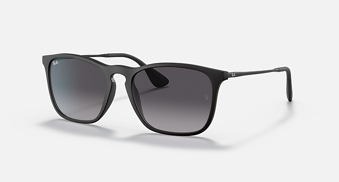 CHRIS Sunglasses in Rubber Black and Light Grey Gradient Dark Grey 