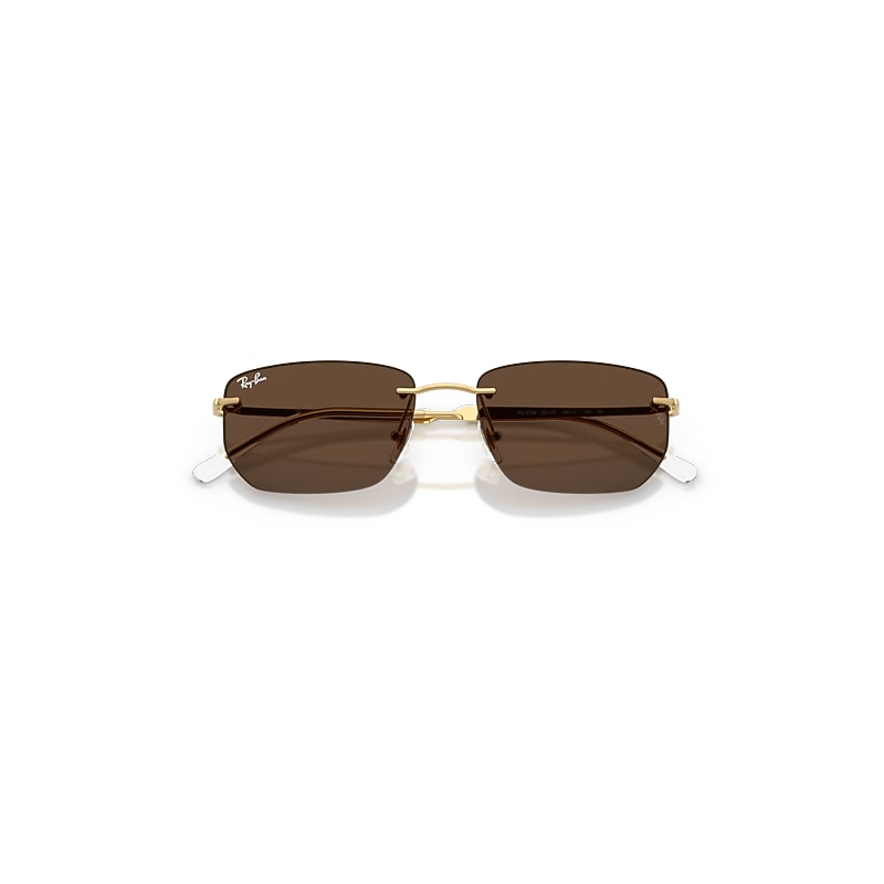 Ray Ban Rb3768 Sunglasses Arista Gold Frame Brown Lenses 56-17 In Gold