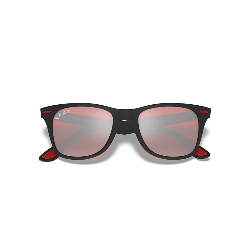 Ray-Ban Rb4195m Scuderia Ferrari Collection Sunglasses Black Frame Violet Lenses Polarized 52-20