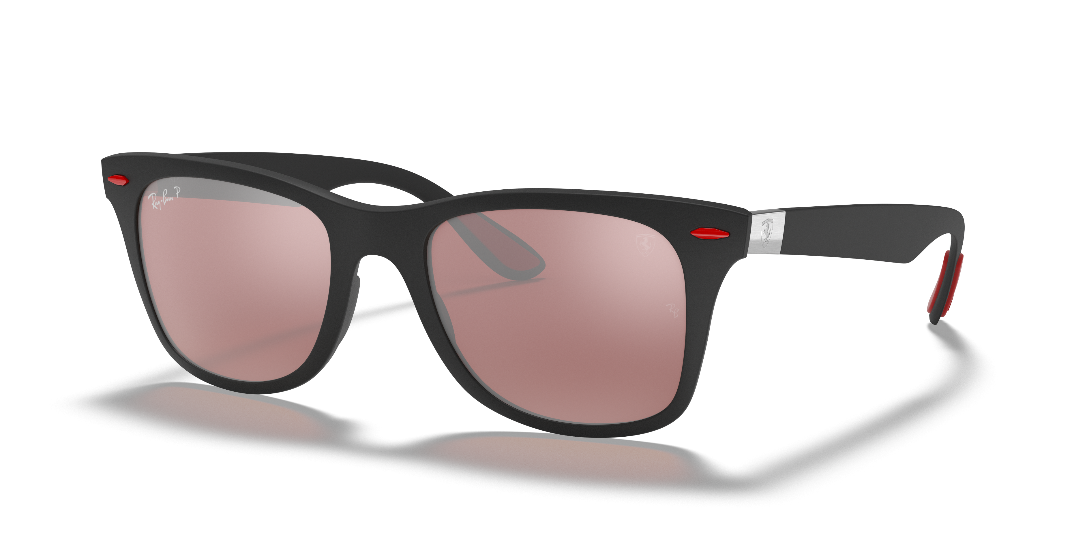 RB4195M SCUDERIA FERRARI COLLECTION Matte Black Frame Purple Mirror Silver Lenses 52-20