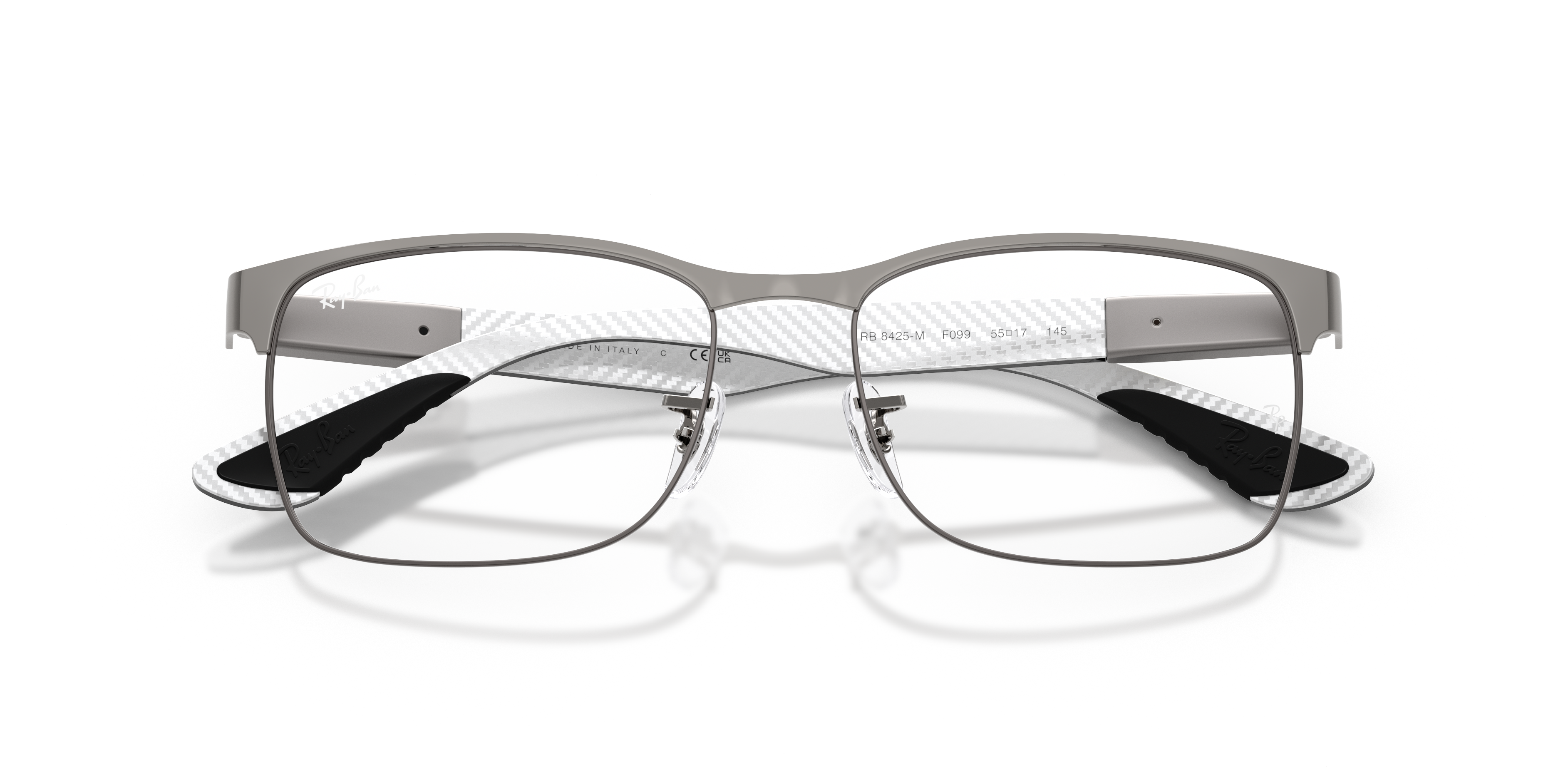 Ray-Ban Rb8425m Optics Scuderia Ferrari Collection Eyeglasses Matte Gunmetal Frame Clear Lenses Polarized 55-17 317$