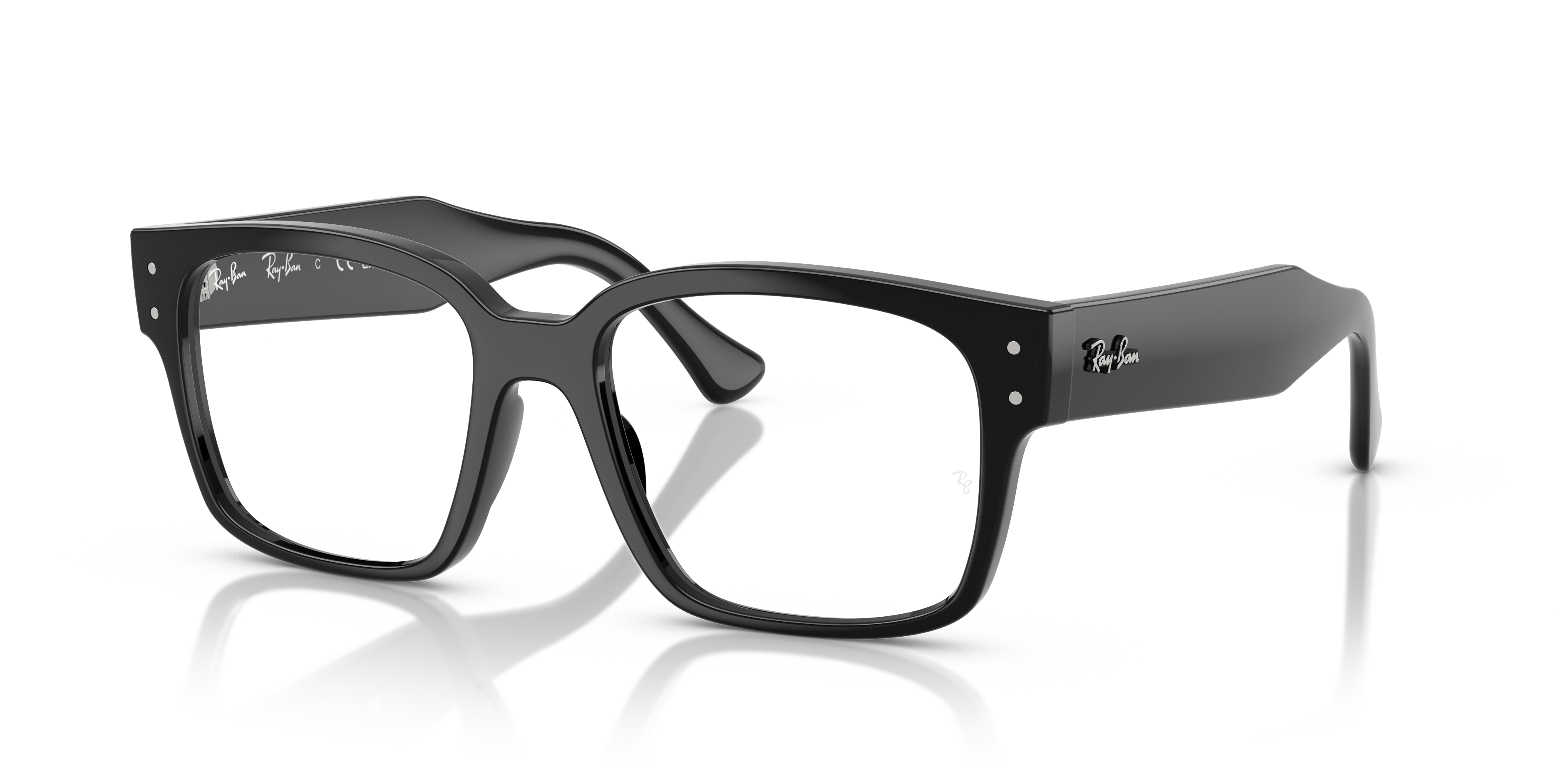 LAURENE OPTICS BIO-BASED Polished Black Frame Clear Lenses 50-18