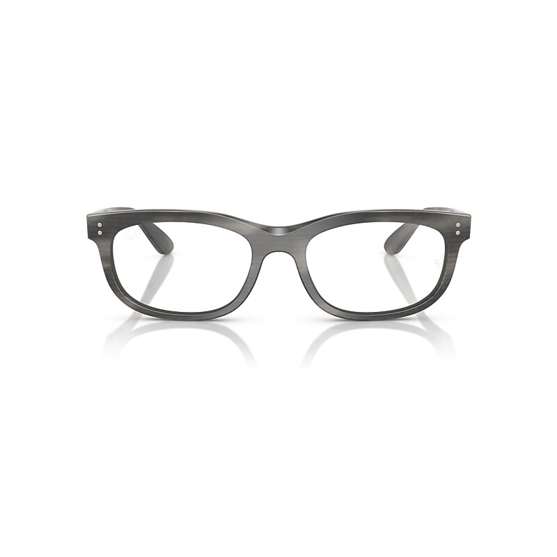 Ray Ban Balorette Optics Eyeglasses Striped Gray Frame Clear Lenses Polarized 54-19 In Striped Gray