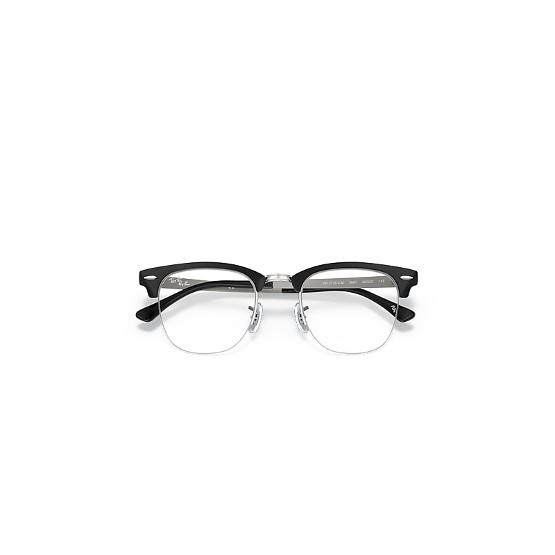 Ray-Ban Clubmaster Metal Optics Eyeglasses Black Frame Clear Lenses 50-22