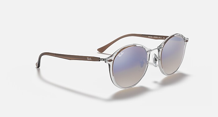 Ray-Ban RB4242 Light Ray Transparent Clear Blue Mirror Sunglasses (size 49-21) ROUND II LIGHT RAY Sunglasses in Transparent and Silver  main image 3