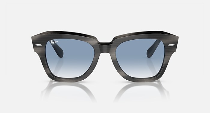 Ray-Ban Sunglasses State Street Beige Frame Blue Lenses