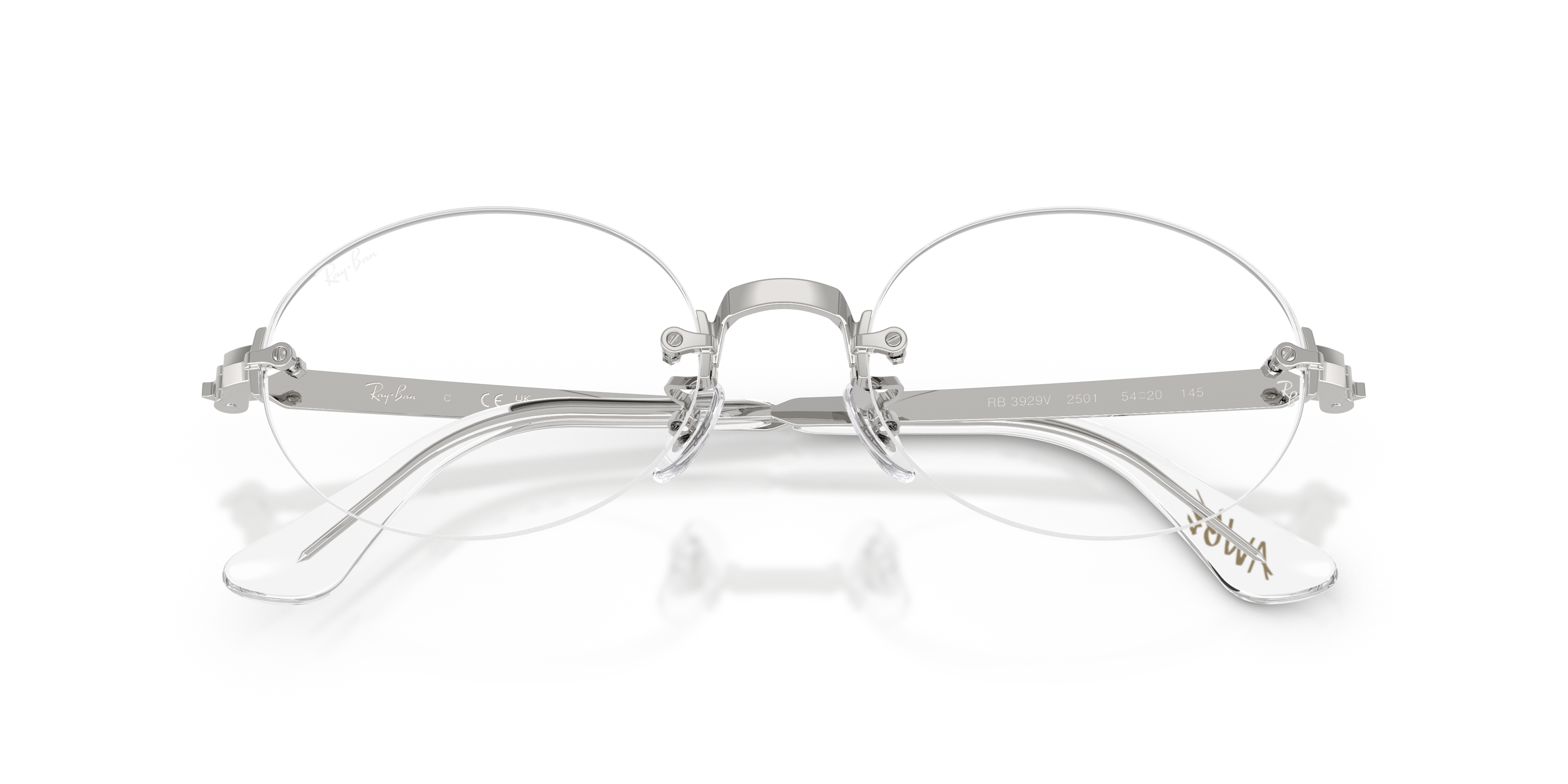 Ray-Ban Rb3929v Optics By Aap Rocky Eyeglasses Silver Frame Clear Lenses Polarized 52-20 249$