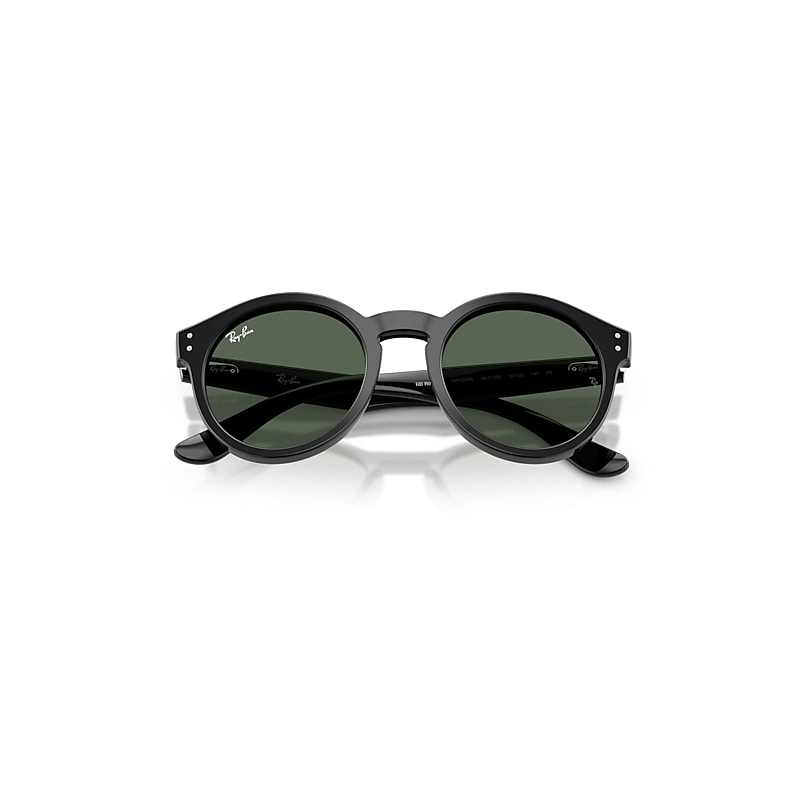 Ray Ban 2180 Reverse Sunglasses Black Frame Green Lenses 52-22 In Black