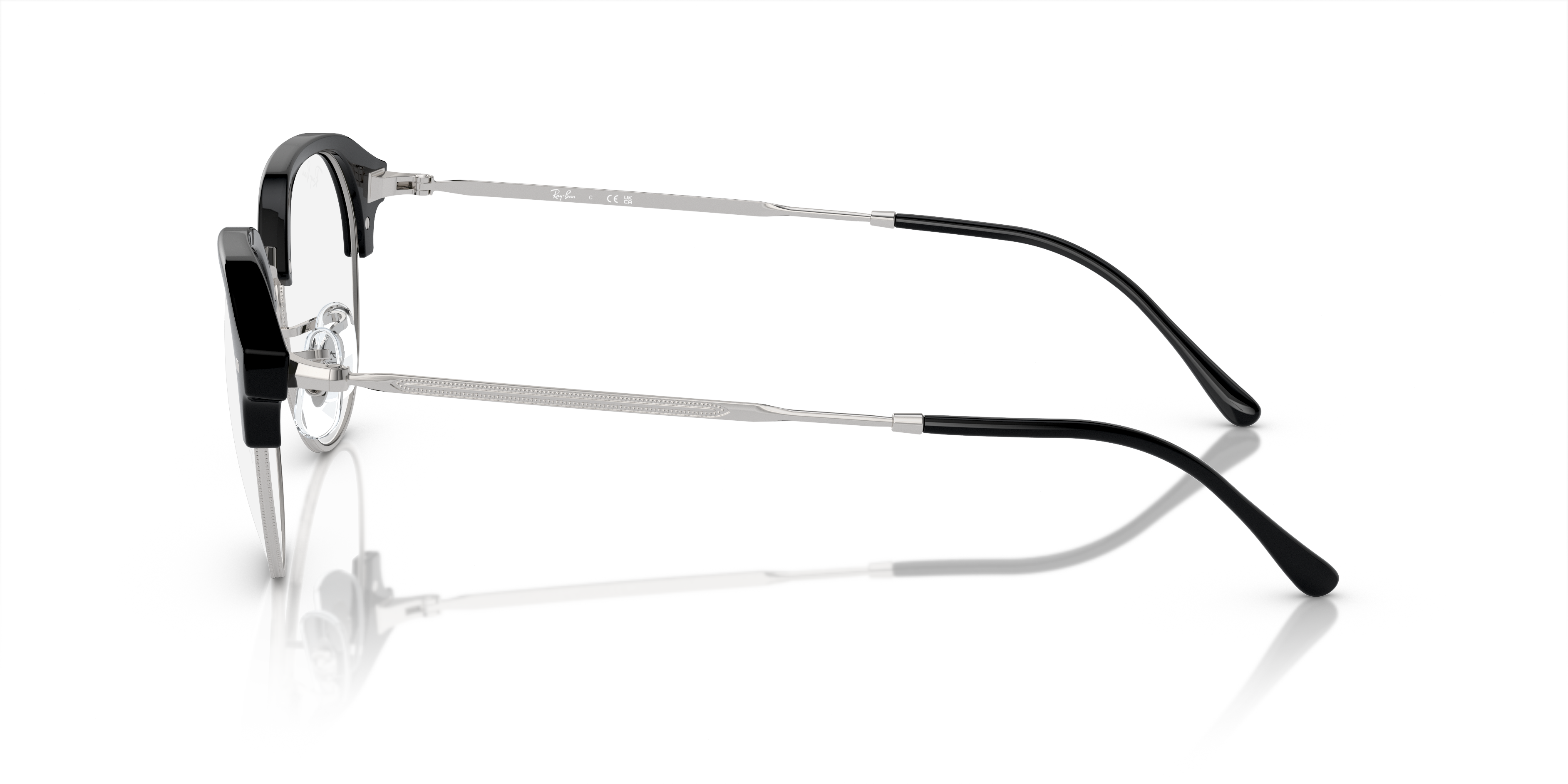 Eye カラー白黒 RB7229 OPTICS Eyeglasses with Black On Silver Frame - RB7229