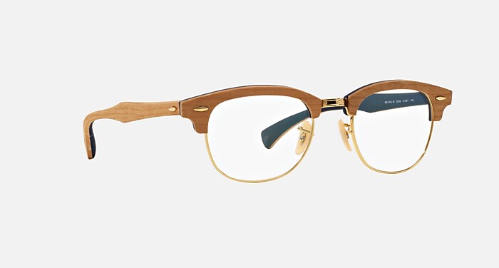 CLUBMASTER WOOD OPTICS Eyeglasses with Blue Frame - RB5154M