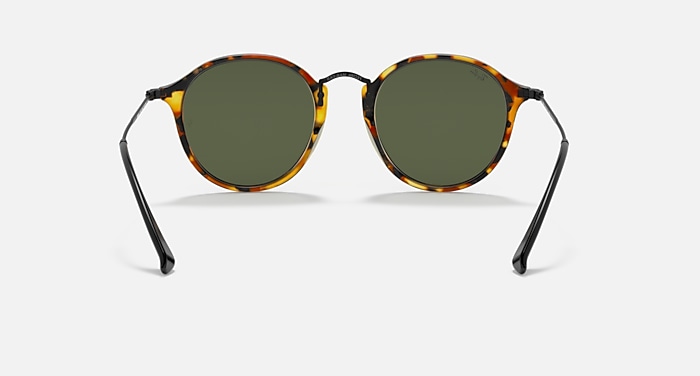 ROUND FLECK Sunglasses in Black Havana and G-15 Green RB2447