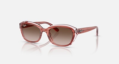 RB9081S KIDS Sunglasses in Striped Pink On Transparent Pink