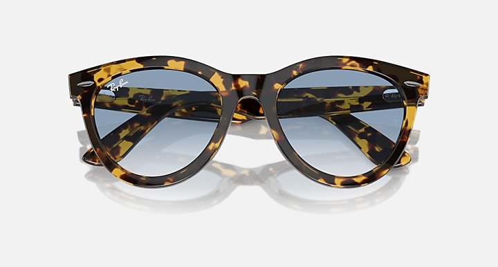 Ray-Ban Sunglasses Unisex Wayfarer Way - Yellow Havana Frame Blue Lenses 54-21