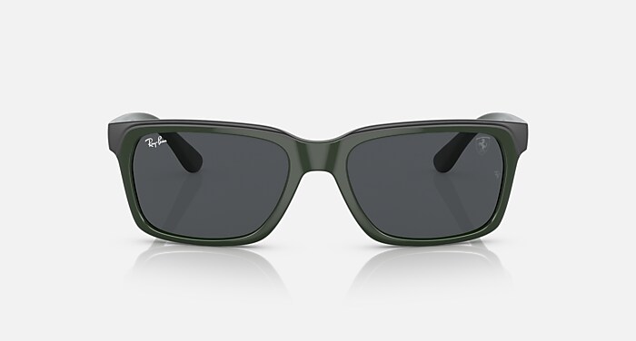 Ray-Ban Sunglasses Unisex Rb4393m Scuderia Ferrari Collection - Green On Black Frame Grey Lenses 56-18