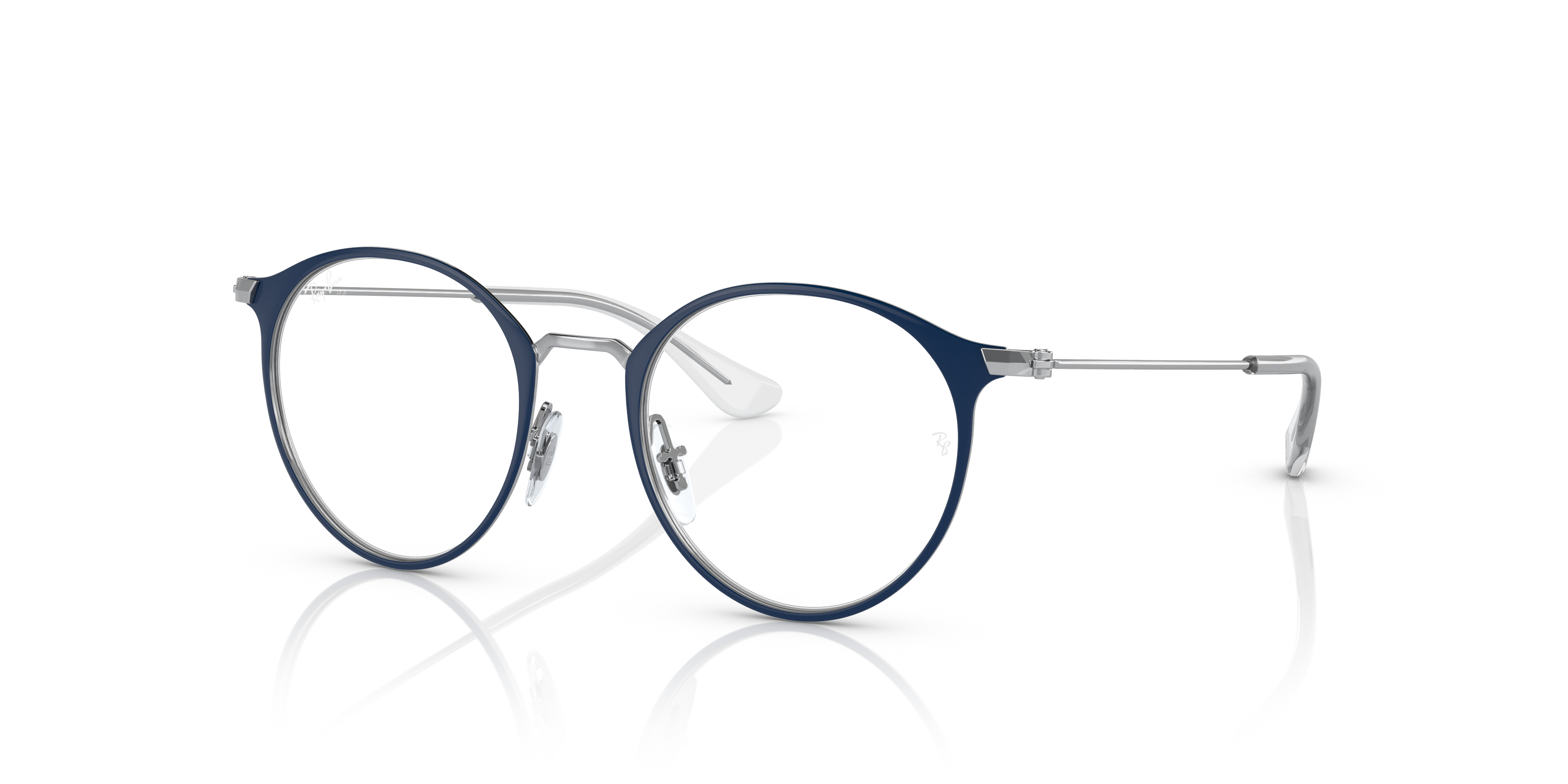 RB1053 OPTICS KIDS Polished Blue On Silver Frame Demo Lens Lenses 45-18