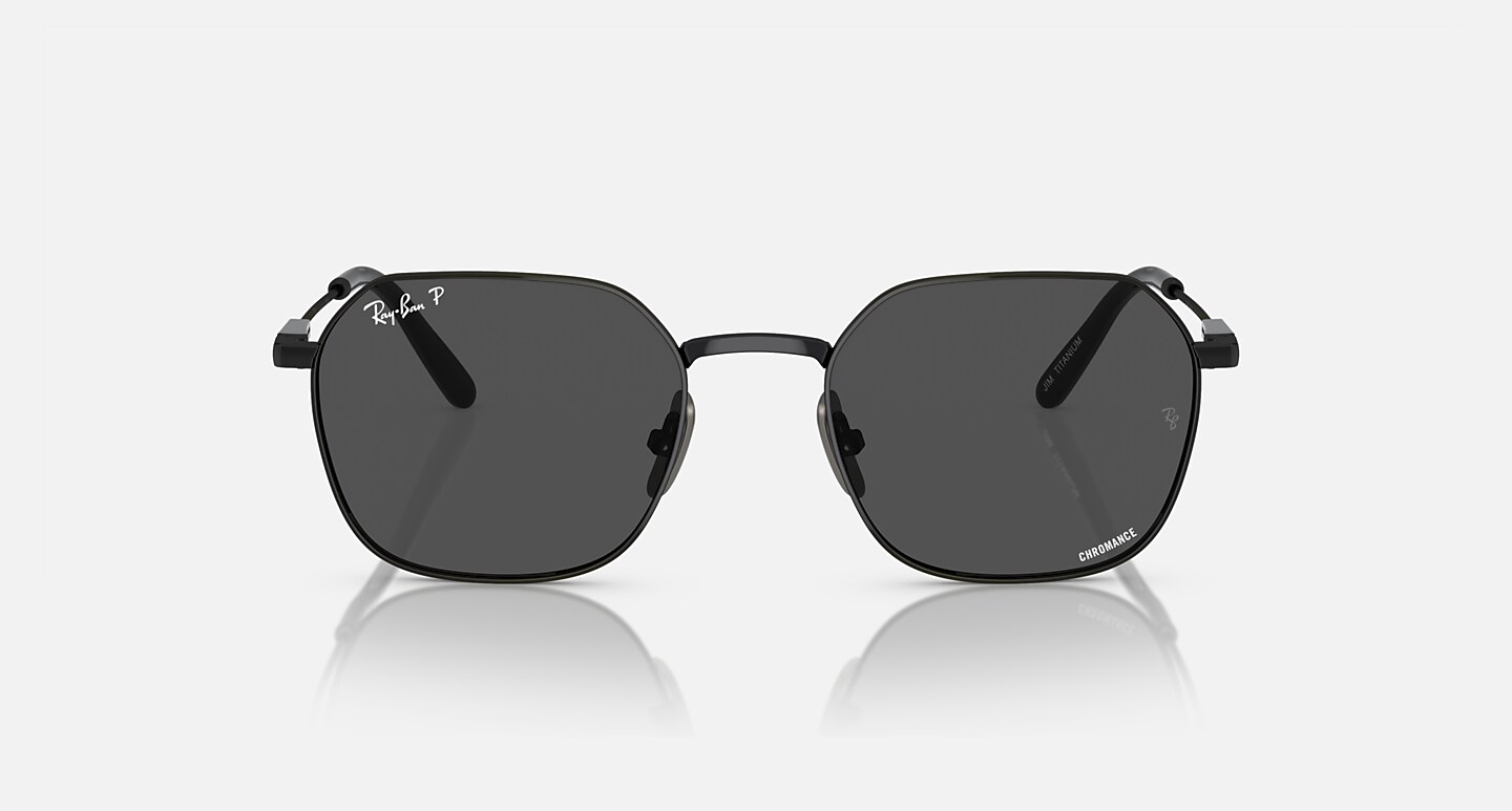 Ray-Ban Sunglasses Unisex Jim Titanium - Black Frame Grey Lenses Polarized 53-20