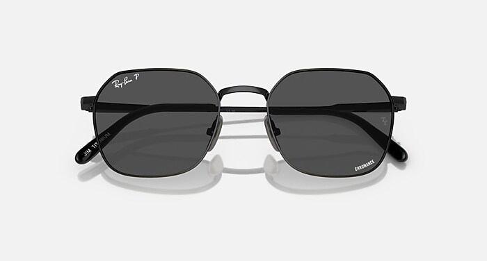 Ray-Ban Sunglasses Unisex Jim Titanium - Black Frame Grey Lenses Polarized 53-20