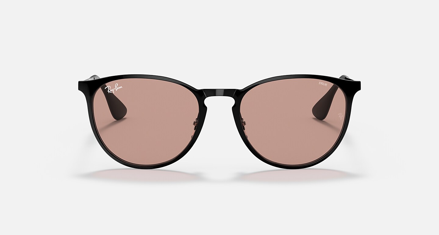 Ray-Ban Sunglasses Woman Erika Metal Evolve - Black Frame Brown Lenses 54-19