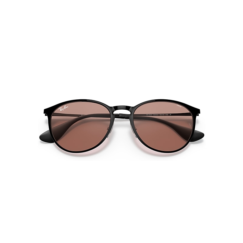 Ray-Ban Erika Metal Evolve Sunglasses Black Frame Brown Lenses 54-19