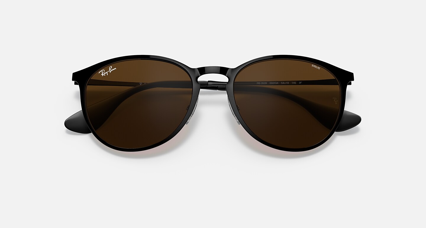Ray-Ban Sunglasses Woman Erika Metal Evolve - Black Frame Brown Lenses 54-19