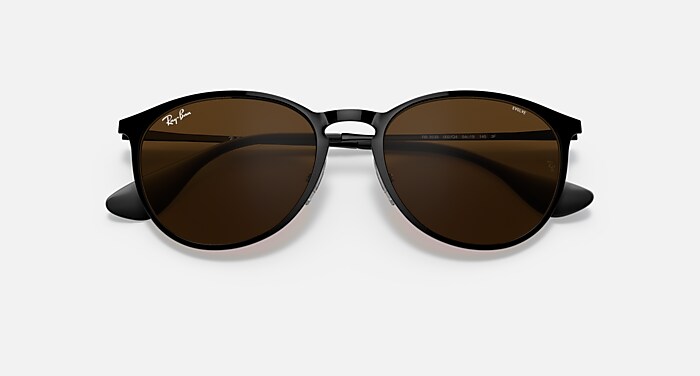 Ray-Ban Sunglasses Woman Erika Metal Evolve - Black Frame Brown Lenses 54-19