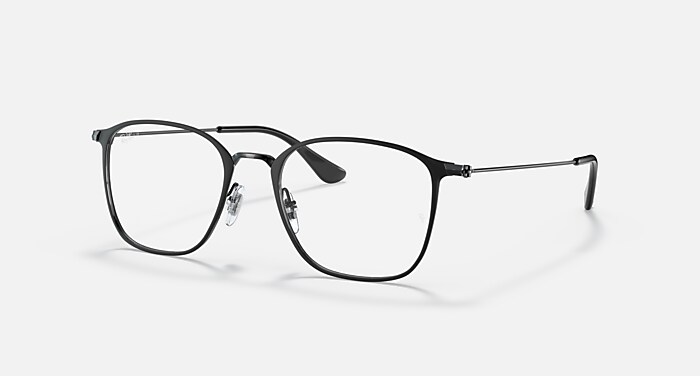 Ray-Ban Eyeglasses Unisex Rb6466 Optics Prescription - Black Frame Clear Lenses 49-19