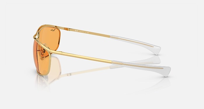 Ray-Ban Sunglasses Unisex Olympian I Deluxe - Arista Gold Frame Orange Lenses 62-18