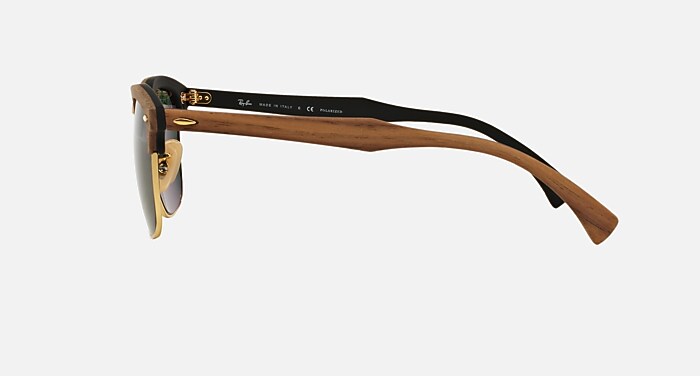 Ray Ban CLUBMASTER WOOD ウッドフレーム レイバン CLUBMASTER WOOD Sunglasses in Brown and G-15 Green - RB3016M