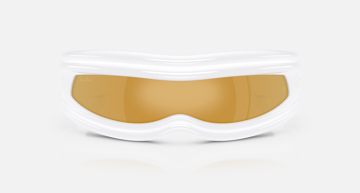 Ray-Ban Ultra Wrap 001 Next Generation Collection Sunglasses White Frame Gold Lenses 01-35
