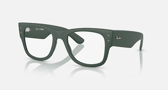 Ray-Ban Eyeglasses Unisex Mega Wayfarer Optics Liteforce Prescription - Sand Green Frame Clear Lenses 52-21 Polarized