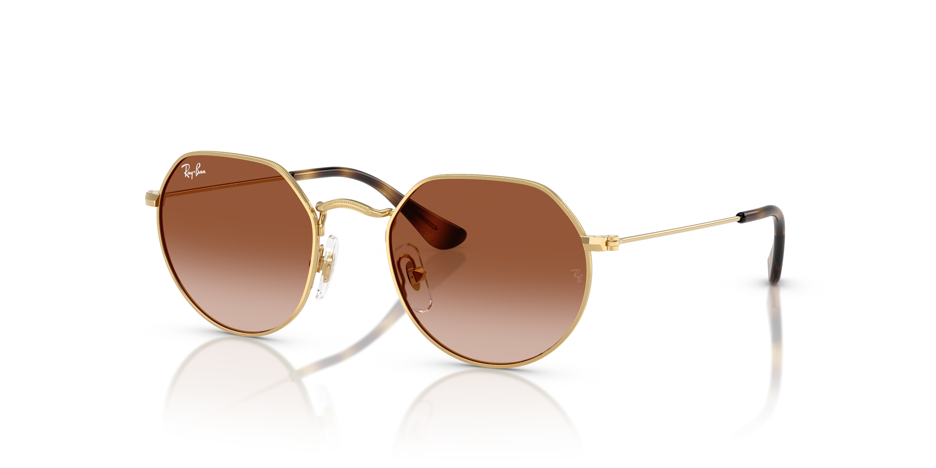 た*様 Ray-Ban Jack グラディエント ブラウンレンズ JACK KIDS Sunglasses in Arista Gold and Gradient Brown