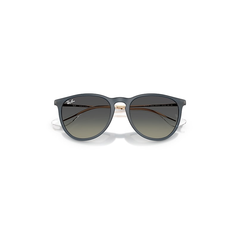 Ray Ban Erika Classic Sunglasses Rubber Blue Frame Grey Lenses 57-18 In Rubber Blue