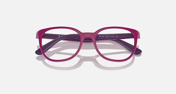 Ray-Ban Eyeglasses Children Rb1631 Optics Kids Bio-based Prescription - Dark Blue On Yellow Frame Clear Lenses 47-16