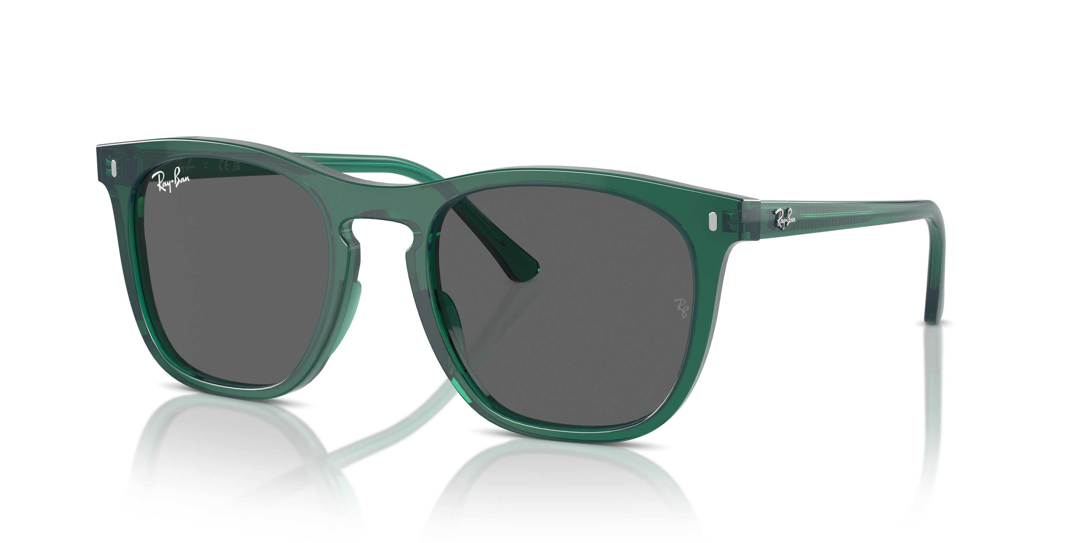 RB2210 Polished Transparent Green Frame Dark Grey Lenses 53-21