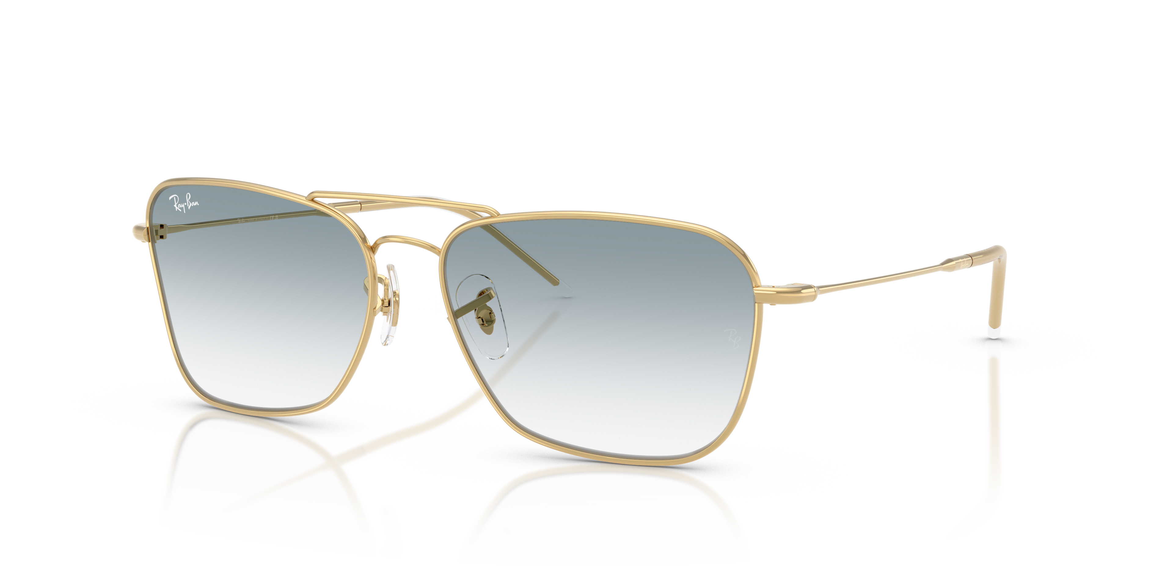 CARAVAN REVERSE Polished Arista Gold Frame Clear Gradient Blue Lenses 58-15