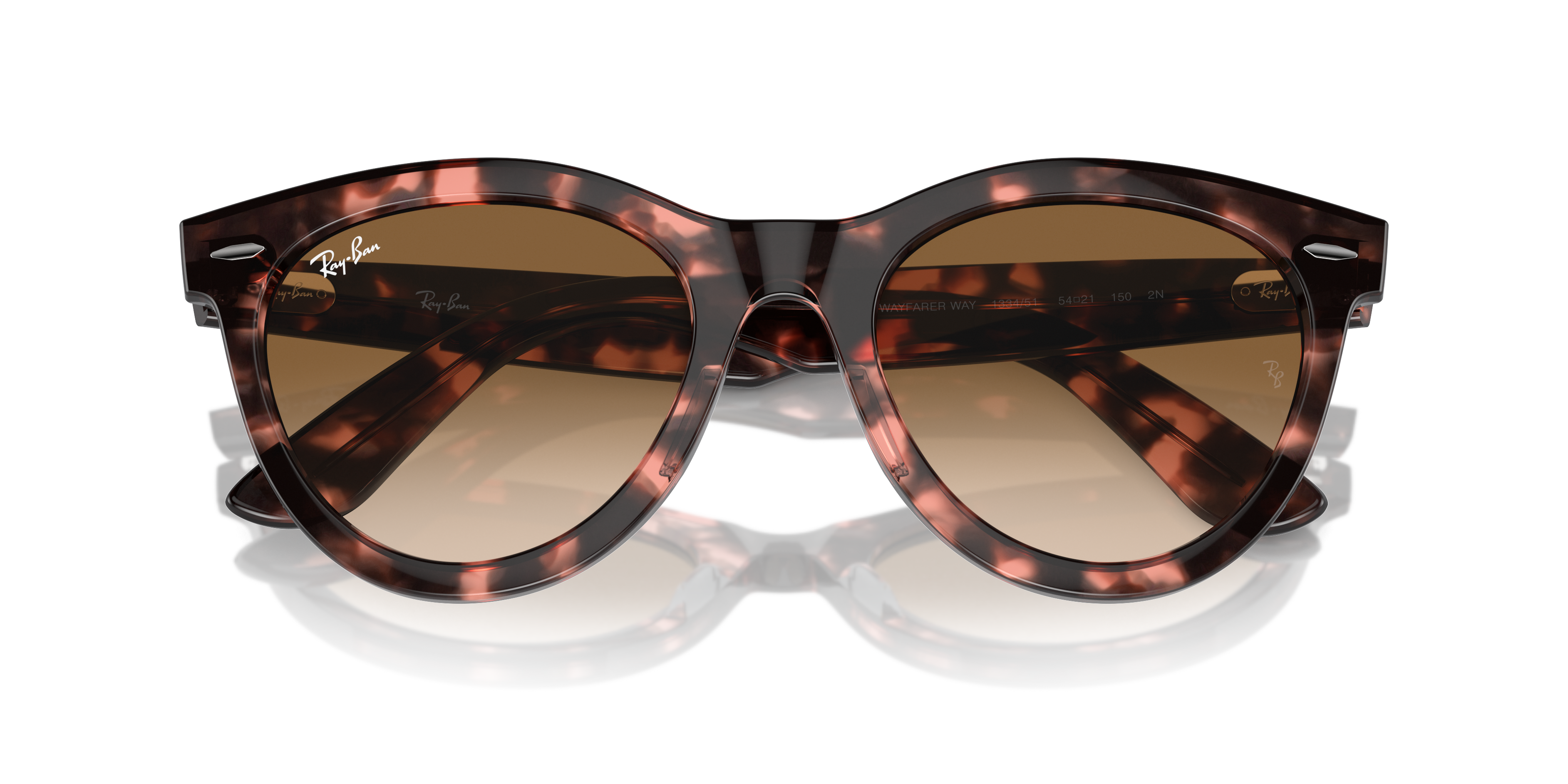 WAYFARER WAY Sunglasses in Pink Havana and Clear & Brown - RB2241