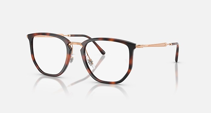 Ray-Ban Eyeglasses Unisex Rb4451v Optics Prescription - Rosegold Frame Clear Lenses 50-20 Polarized