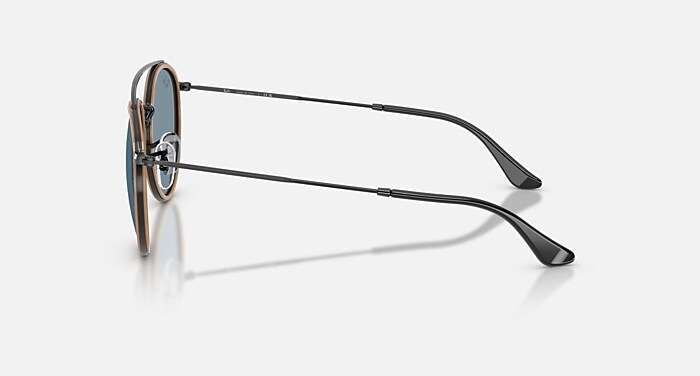 ROUND DOUBLE BRIDGE Sunglasses in Black and Blue - RB3647N | Ray