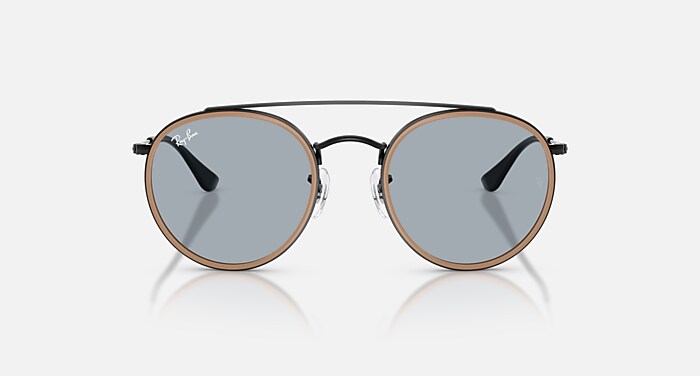 ROUND DOUBLE BRIDGE Sunglasses in Black and Blue - RB3647N  display picture 1