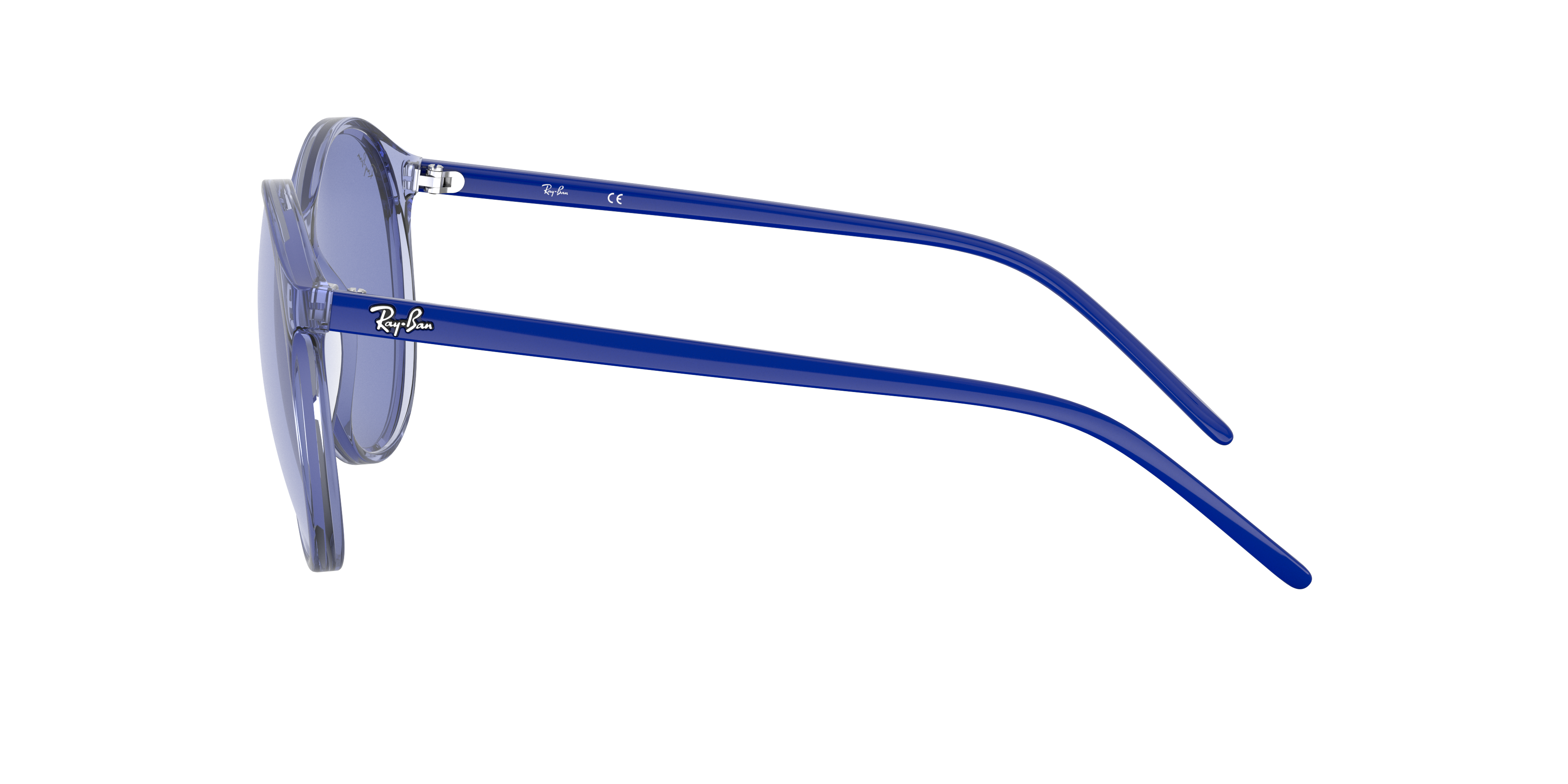 Ray-Ban 廃番希少モデル 透明フレーム 薄いオレンジレンズ RB4371F RB4371F Sunglasses in Transparent Light Blue and Light Blue