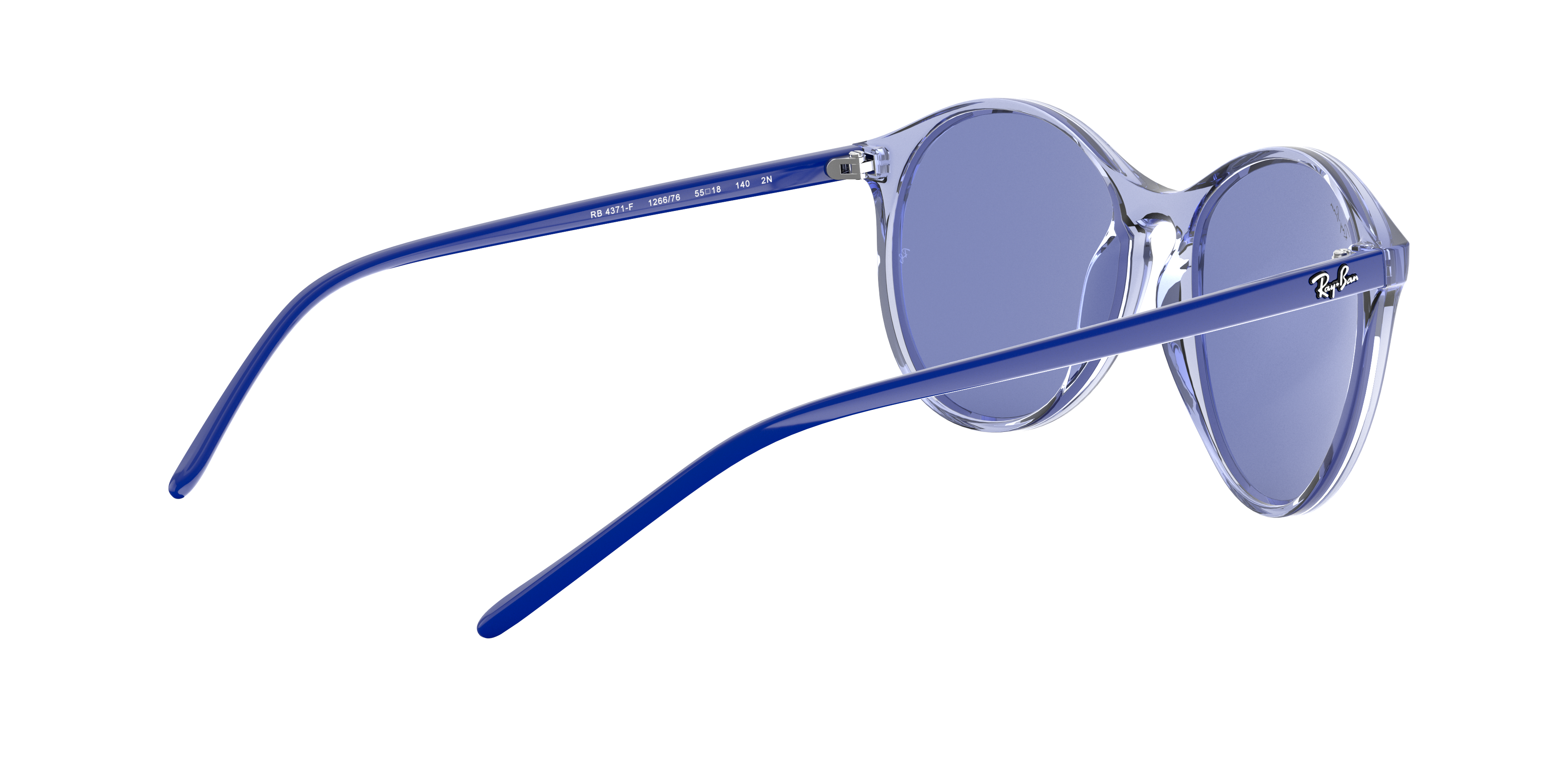 Ray-Ban 廃番希少モデル 透明フレーム 薄いオレンジレンズ RB4371F RB4371F Sunglasses in Transparent Light Blue and Light Blue