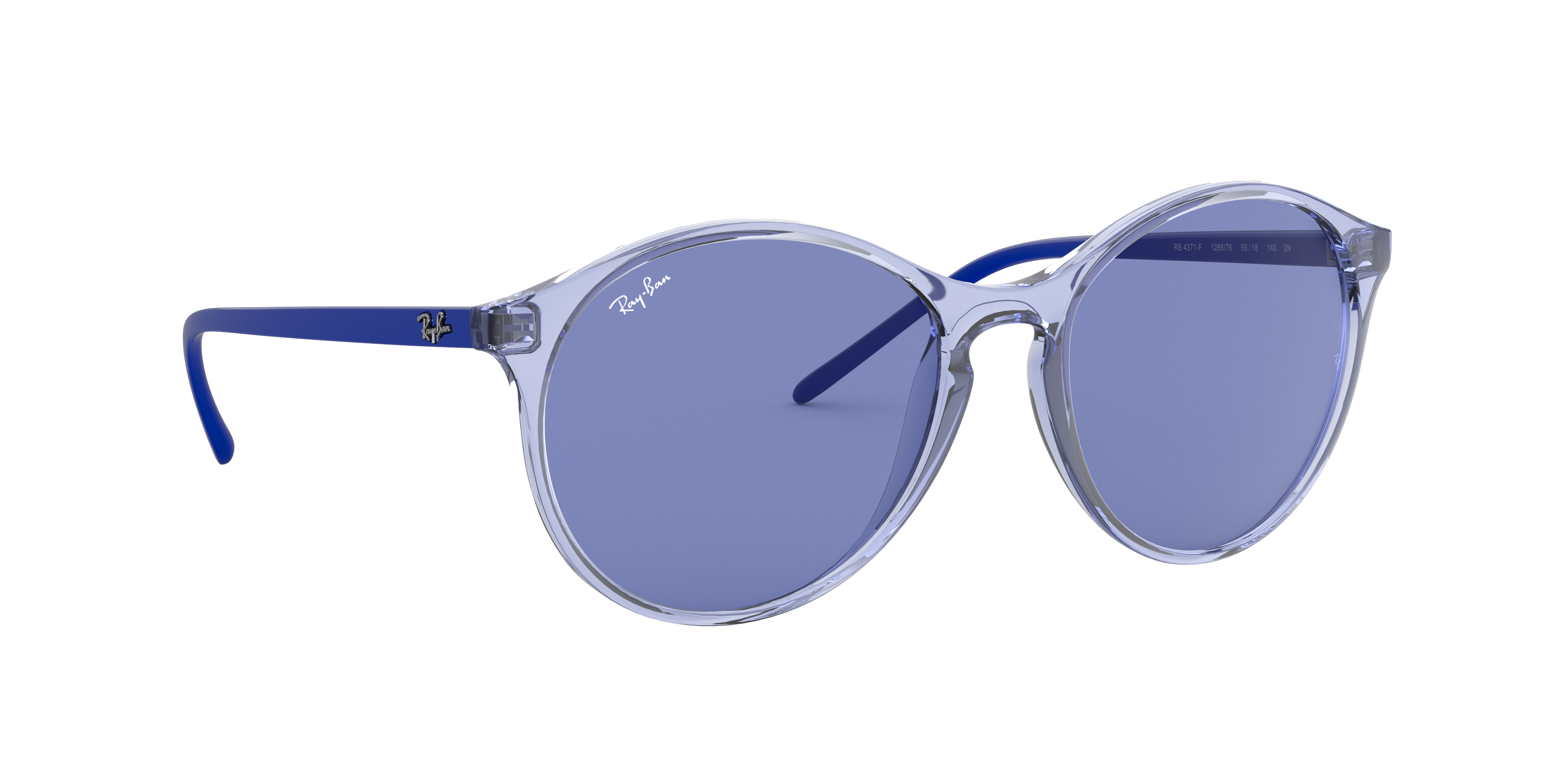 Ray-Ban 廃番希少モデル 透明フレーム 薄いオレンジレンズ RB4371F RB4371F Sunglasses in Transparent Light Blue and Light Blue