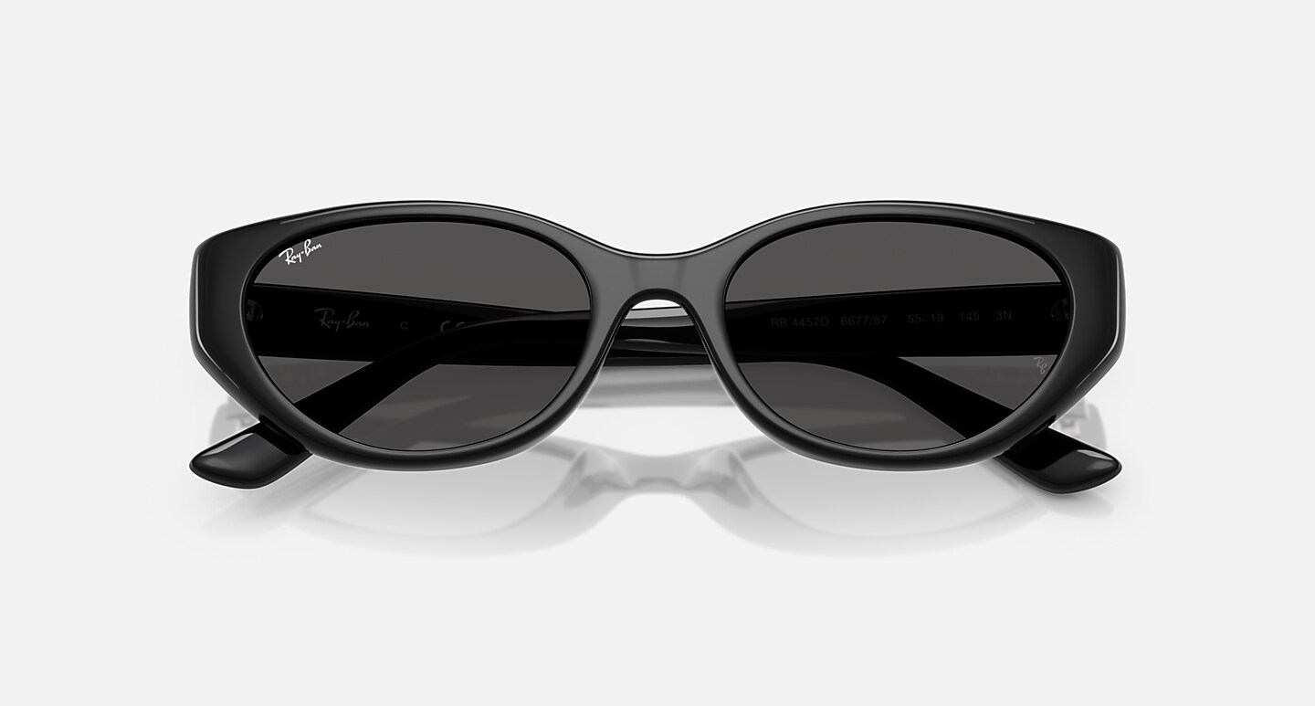Ray-Ban Sunglasses Unisex Rb4457d Bio-based - Black Frame Grey Lenses 55-19